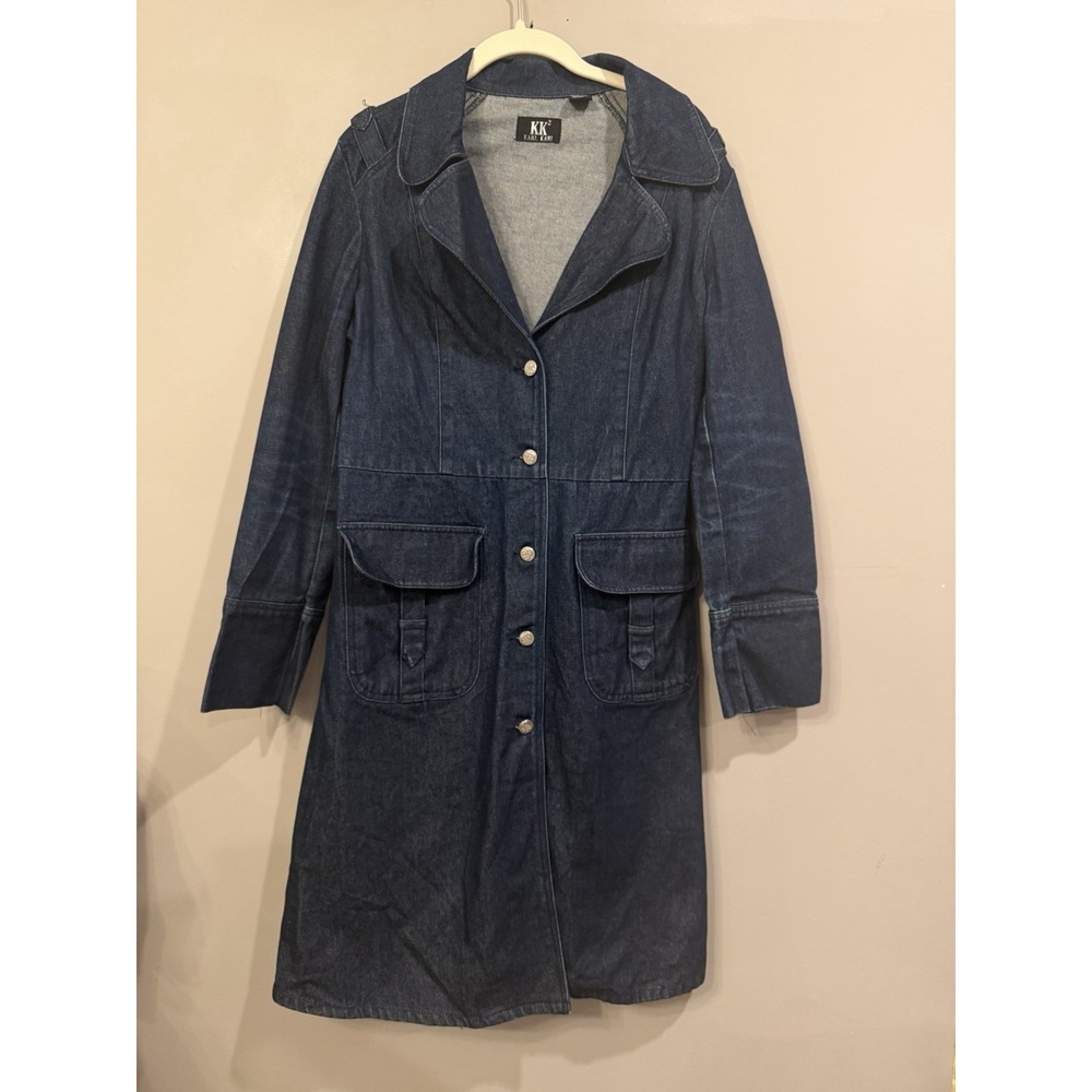 RARE Vintage 90s Karl Kani Denim Button Down Dress Hip Hop Medium‎